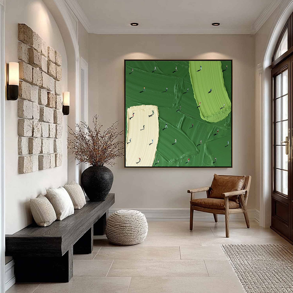 FAIRWAY DANCE: Textured Impasto Golf Scene Painting