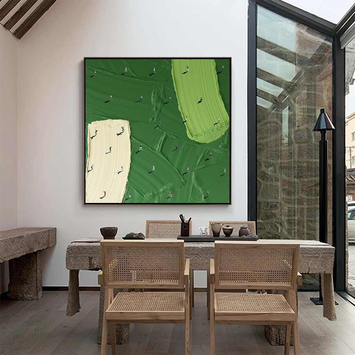 FAIRWAY DANCE: Textured Impasto Golf Scene Painting