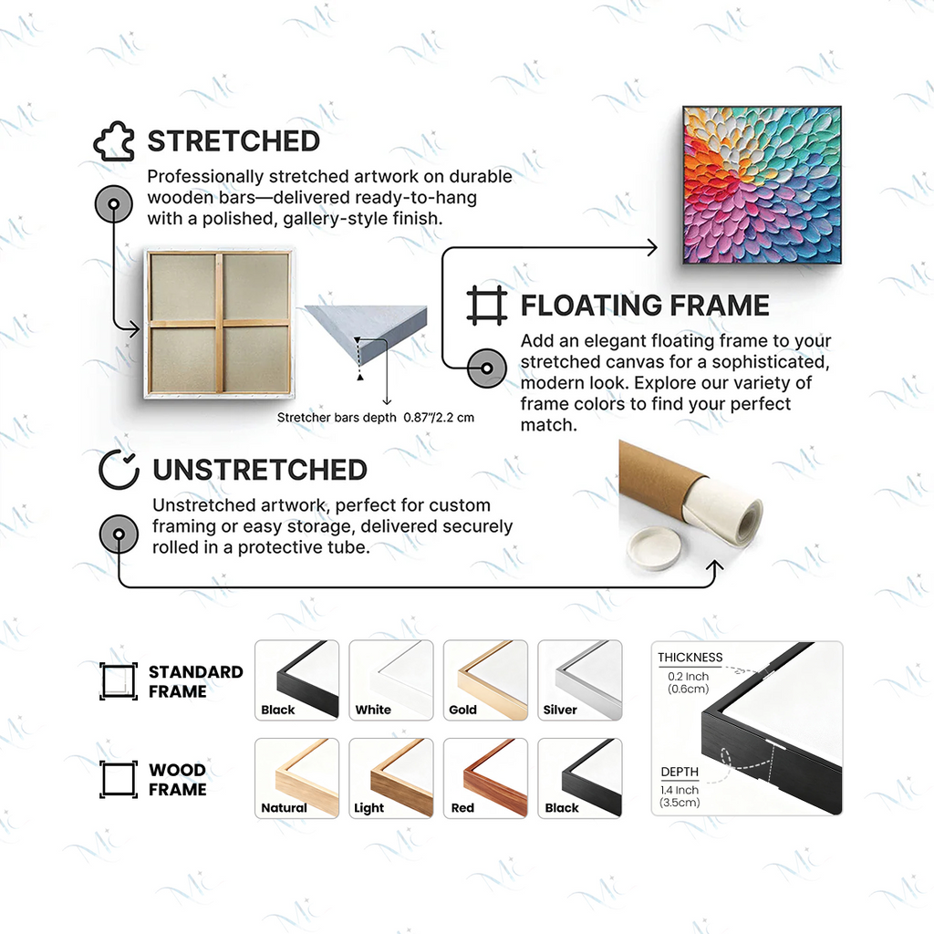 Ready to Ship | RAINBOW FALLS | 28''x56'' | 70x140cm | Black Frame