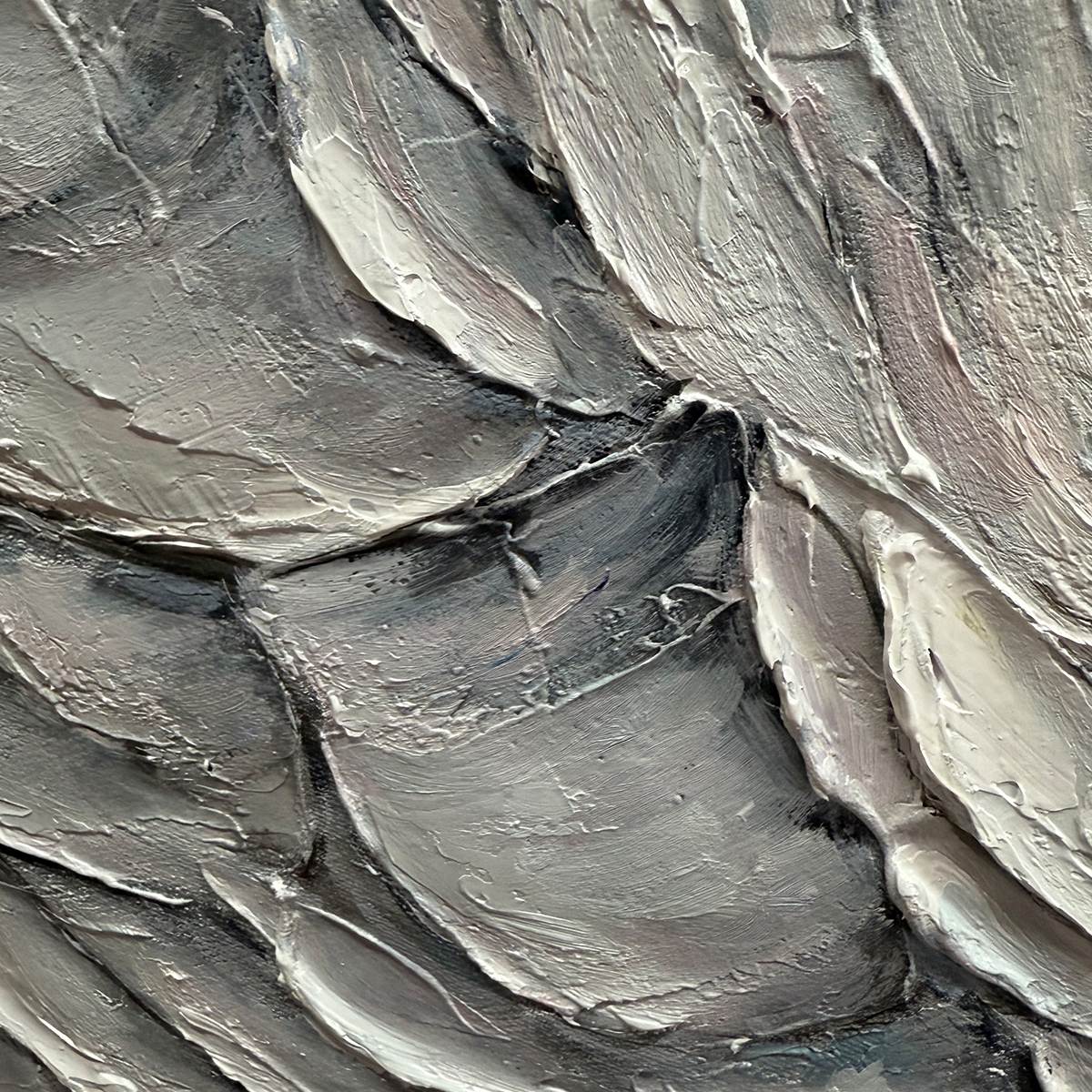 FROZEN PEAKS: Textured Impasto Mountain Landscape Oil Painting