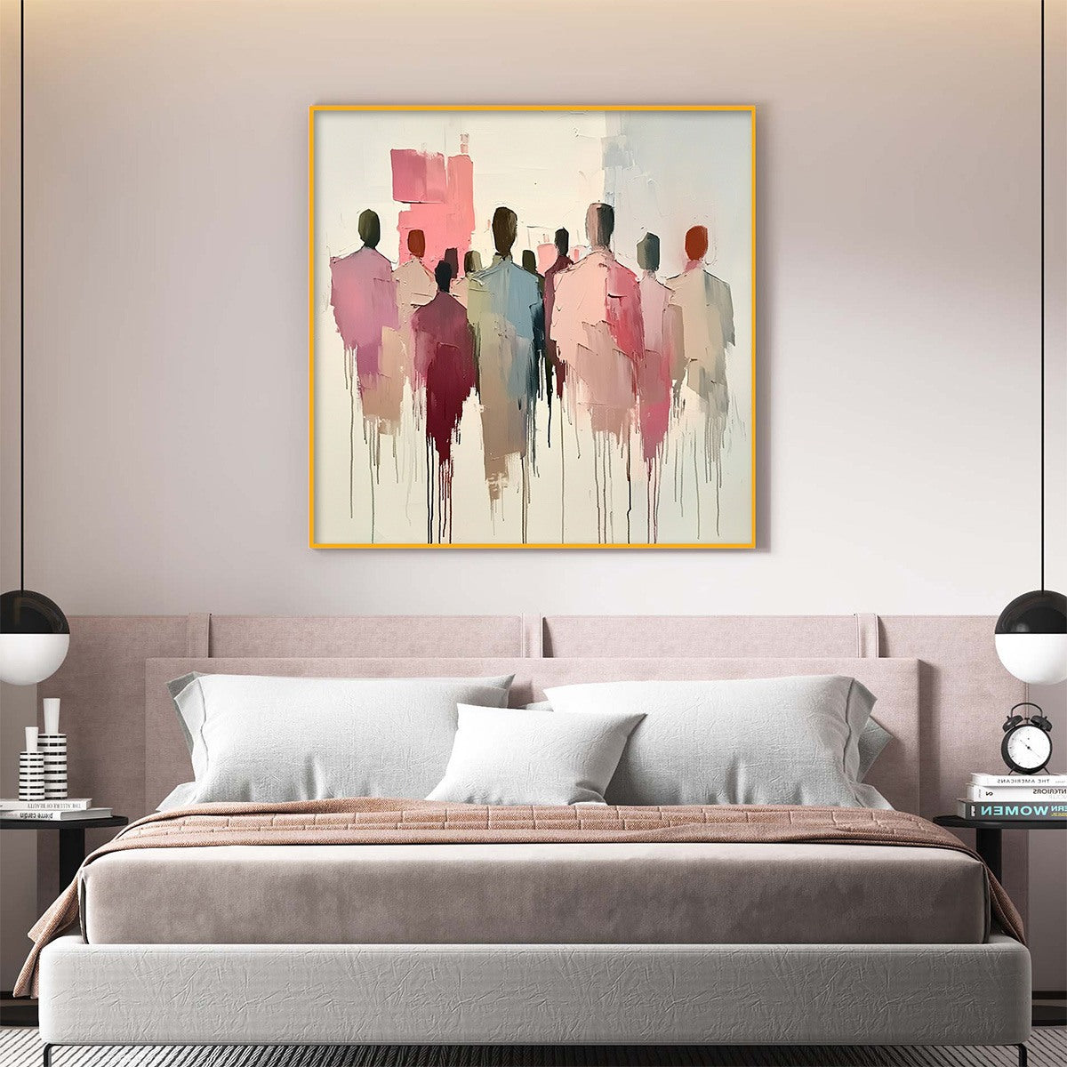 GATHERING: Abstract Figurative Palette Knife Oil Painting