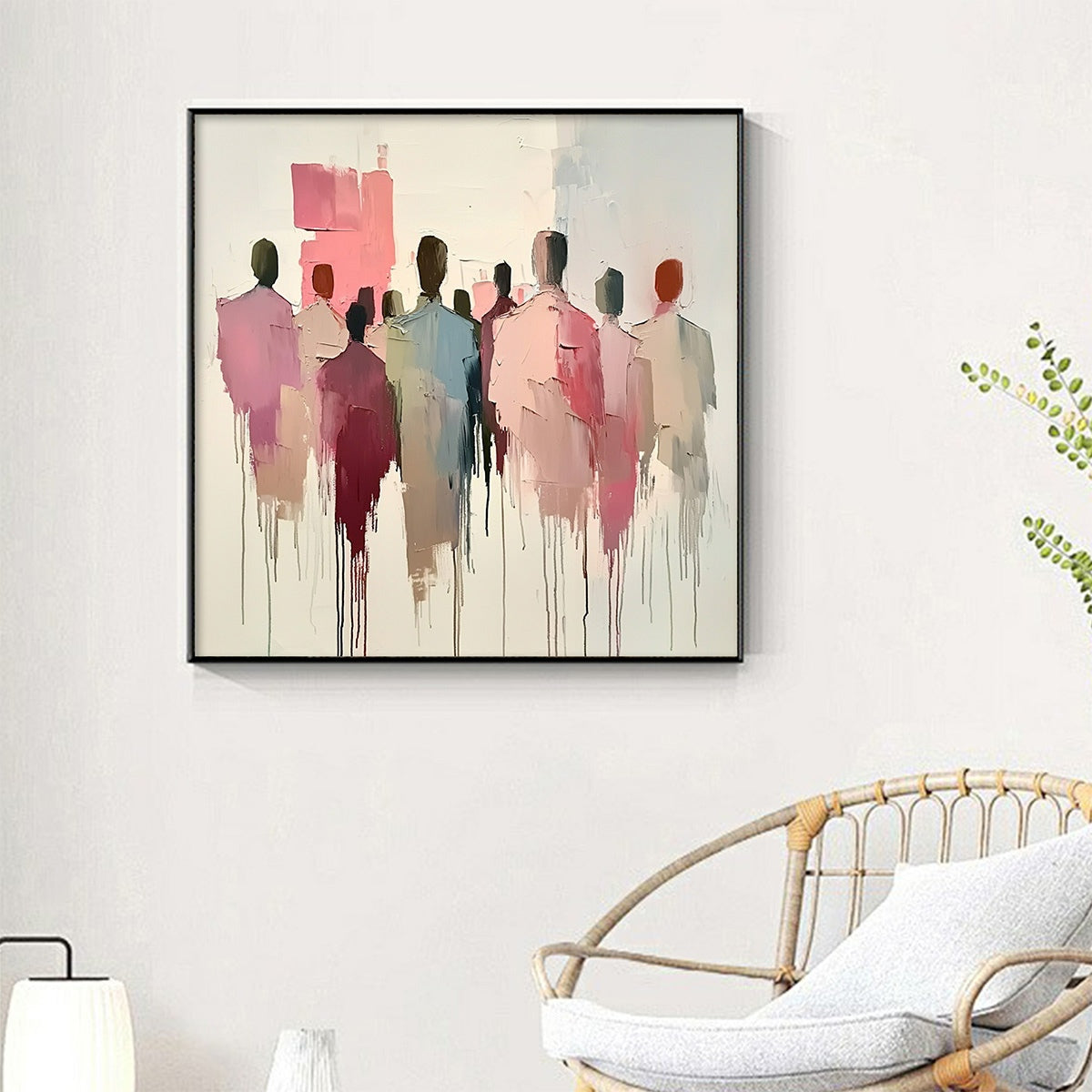GATHERING: Abstract Figurative Palette Knife Oil Painting
