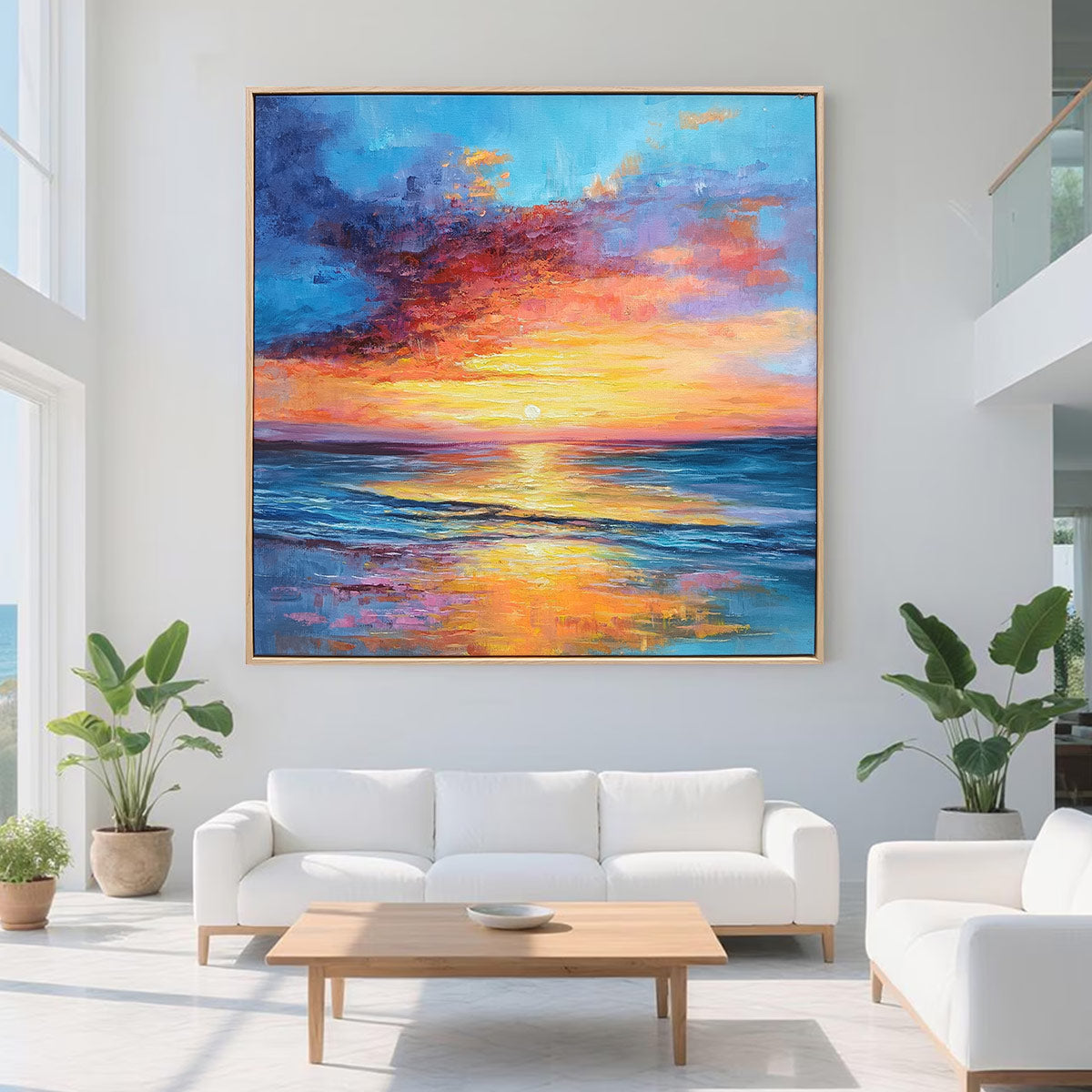 Ready to Ship | GOLDEN HOUR | 28''x28'' | 70x70cm | Wood Frame