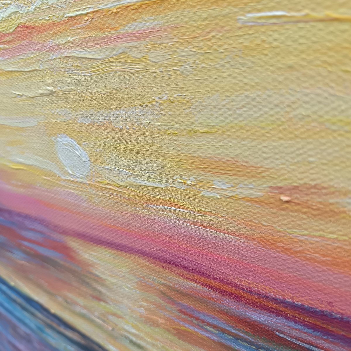 Ready to Ship | GOLDEN HOUR | 28''x28'' | 70x70cm | Wood Frame