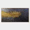 GOLDEN BLOOM: Textured Abstract Gold Black Oil Painting