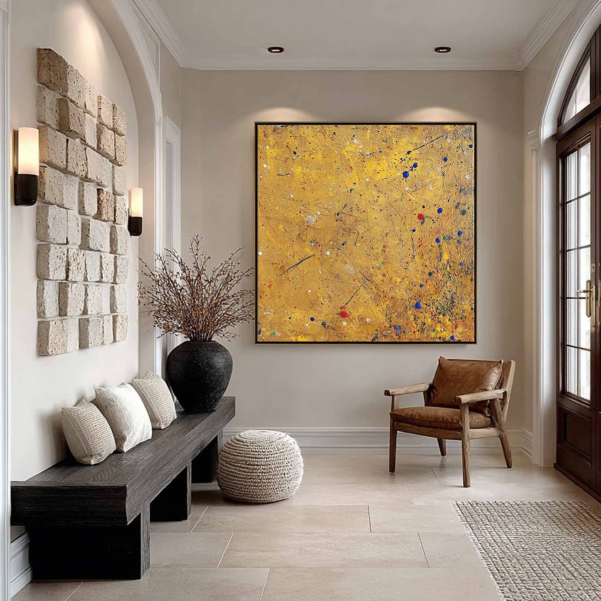 GOLDEN CHORUS: Abstract Expressionist Oil Painting