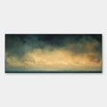 GOLDEN CLOUDS PANORAMIC: Seascape Painting, Panoramic Wall Art, Coastal Decor