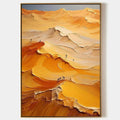 GOLDEN DUNES: Textured Orange Desert Landscape Impasto Painting for Living Room