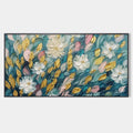 GOLDEN GARDEN: Textured Floral Painting in Teal and Gold