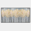GOLDEN HAZE: Panoramic Landscape Painting, Textured Trees