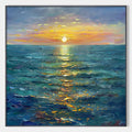 GOLDEN HOUR: Textured Sunset Seascape Oil Painting