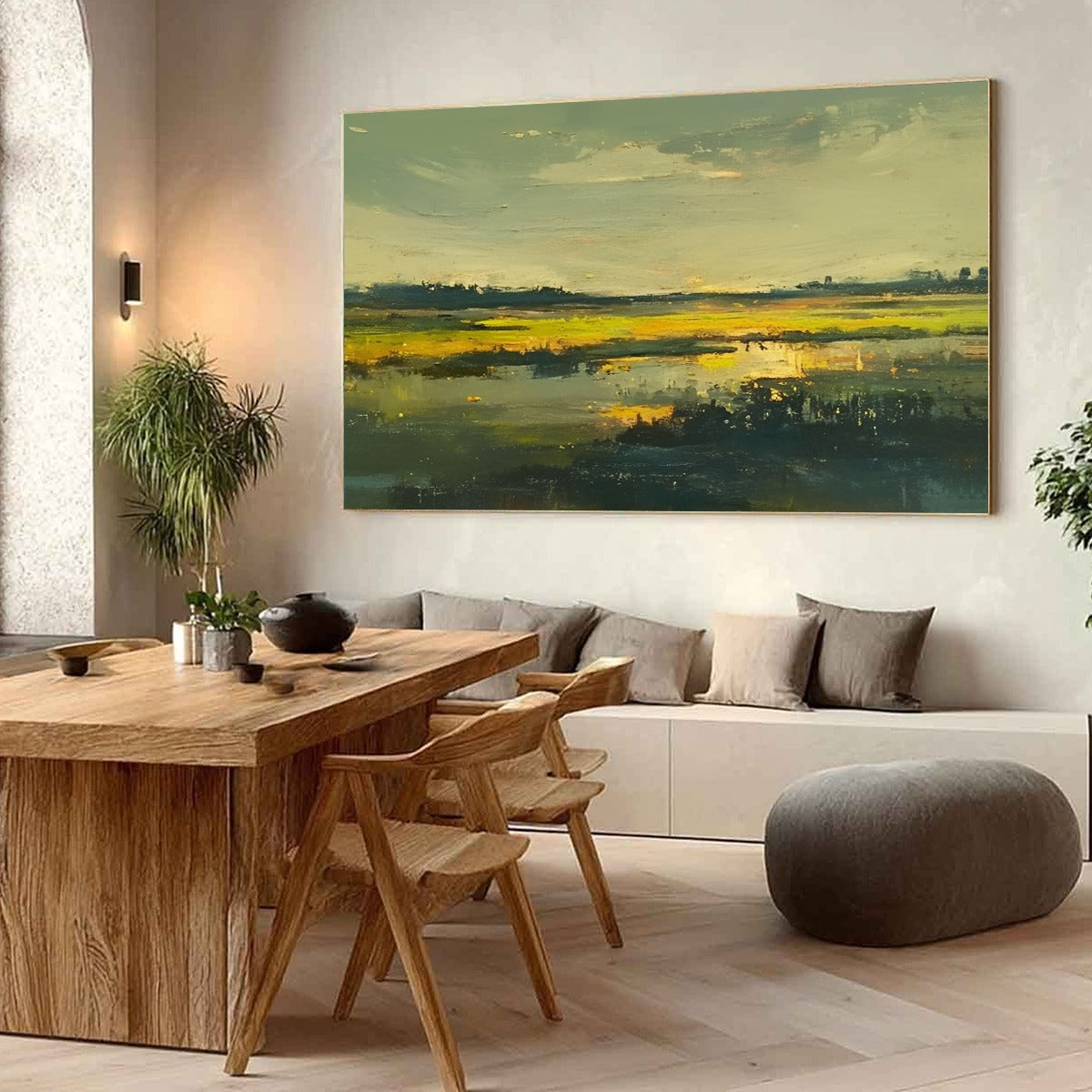 GOLDEN MARSH: Abstract Impressionist Landscape Painting