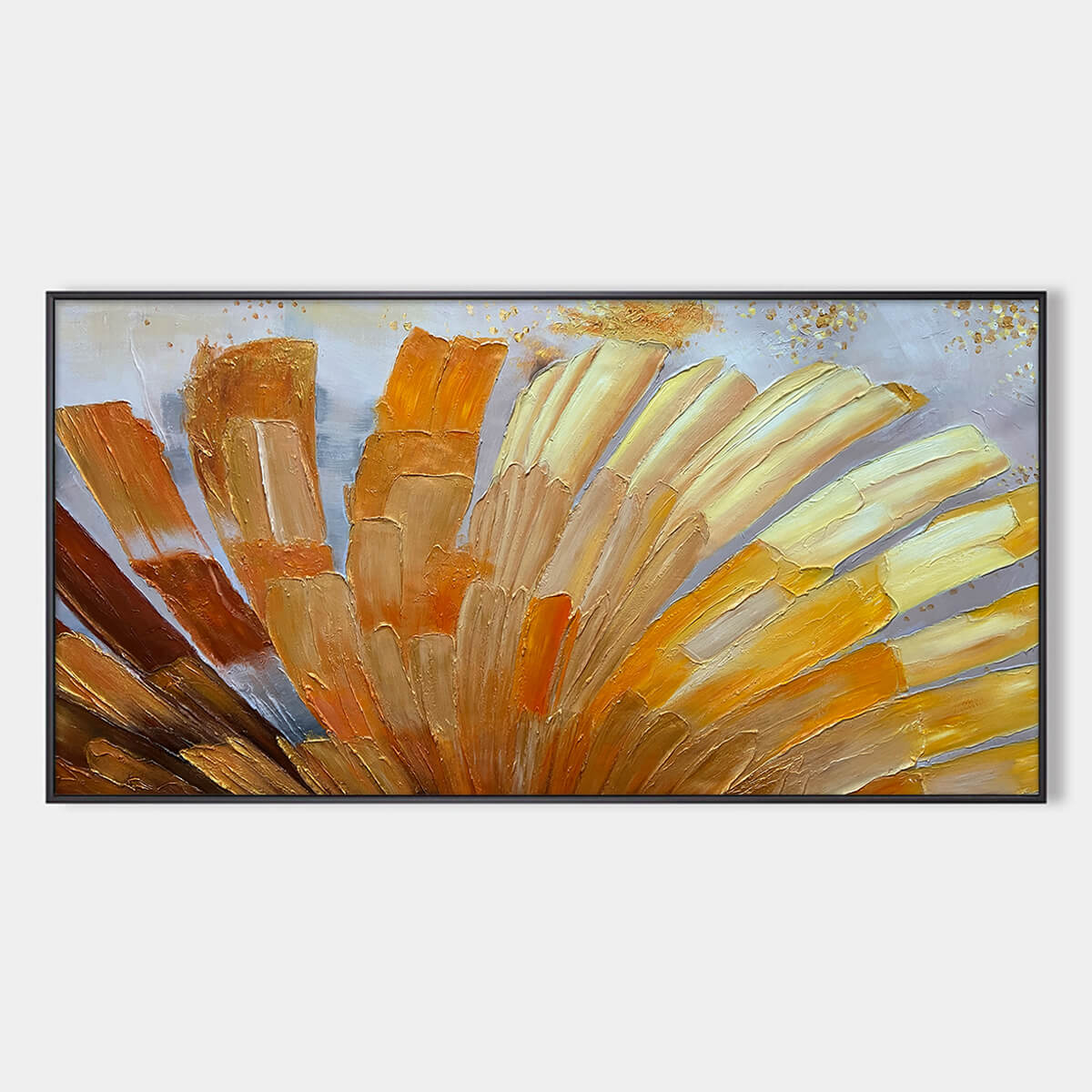 GOLDEN RADIANCE: Abstract Gold Textured Impasto Oil Painting