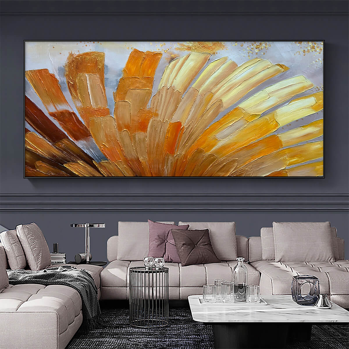 GOLDEN RADIANCE: Abstract Gold Textured Impasto Oil Painting