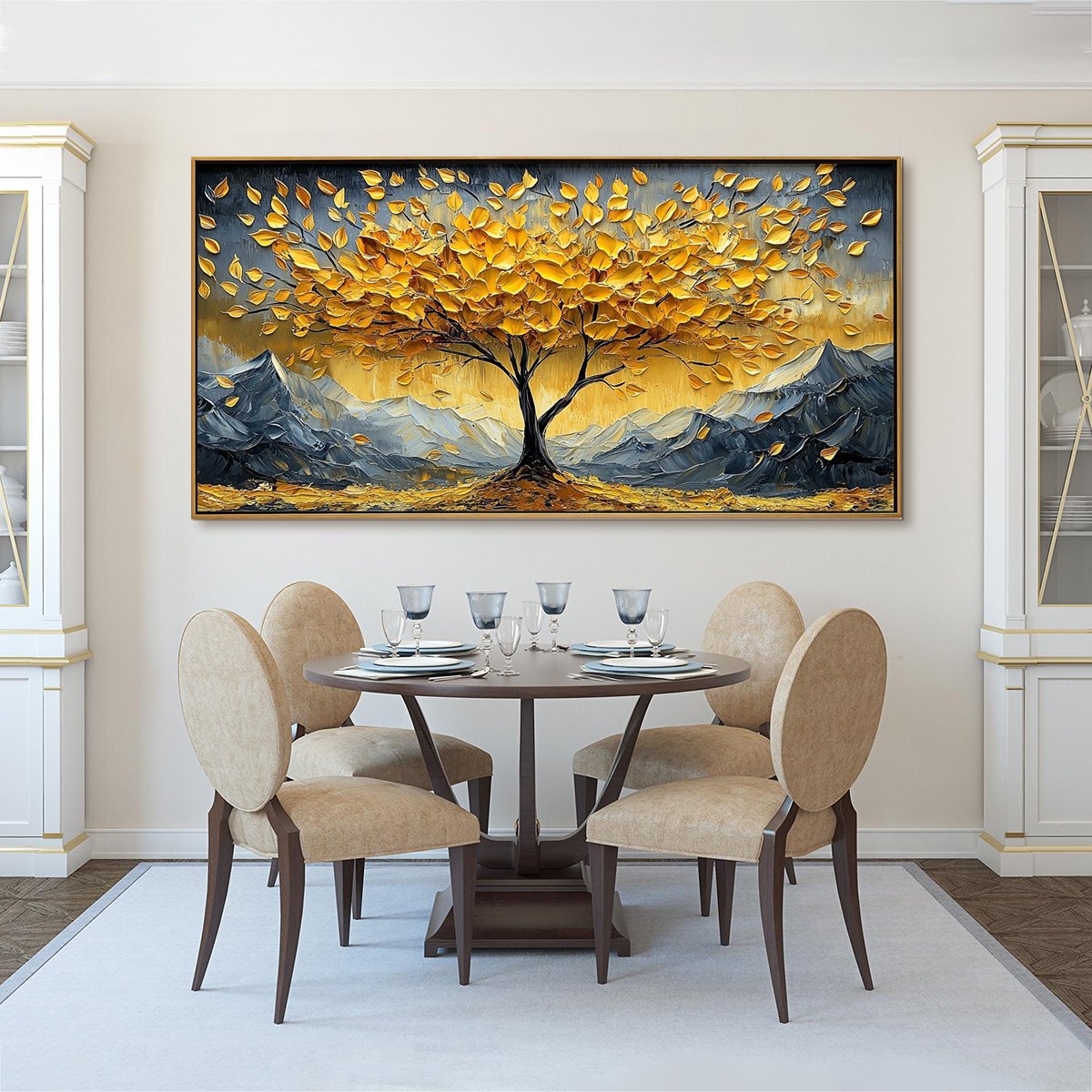 GOLDEN RESILIENCE: Textured Landscape Oil Painting