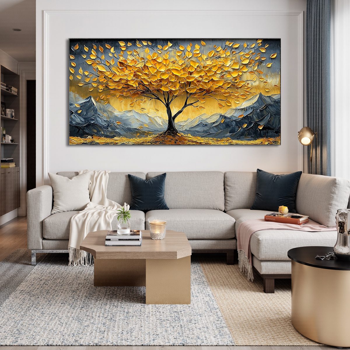 GOLDEN RESILIENCE: Textured Landscape Oil Painting