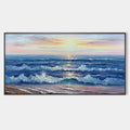 GOLDEN SUNSET SERENADE: Panoramic Ocean Sunset Painting