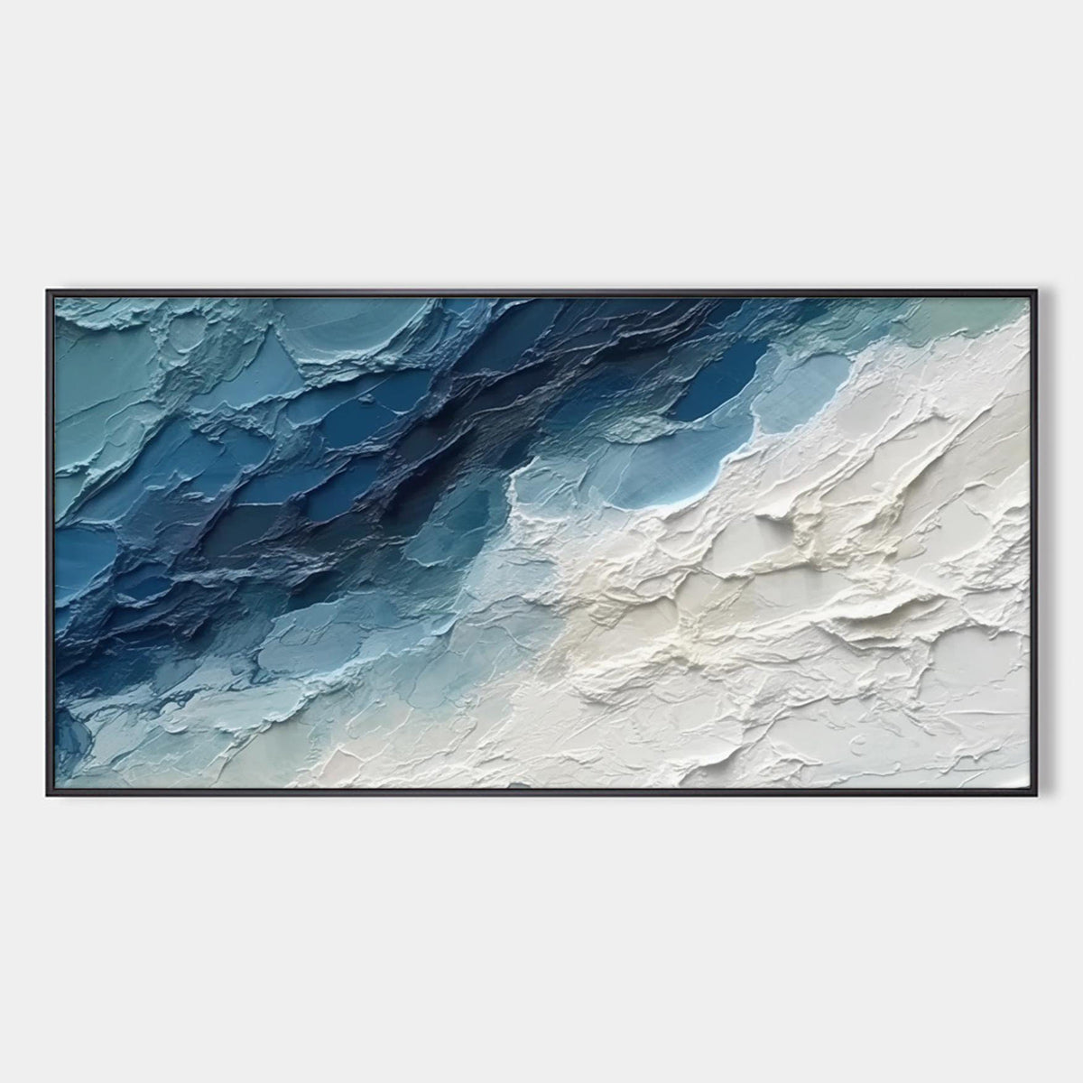 GOLDEN SURGE: Textured Impasto Ocean Sunrise Wave Oil Painting