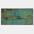 GOLDEN TIDE: Textured Abstract Painting in Teal and Gold