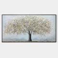 GOLDEN TREE: Textured Tree Painting in Gold and Grey