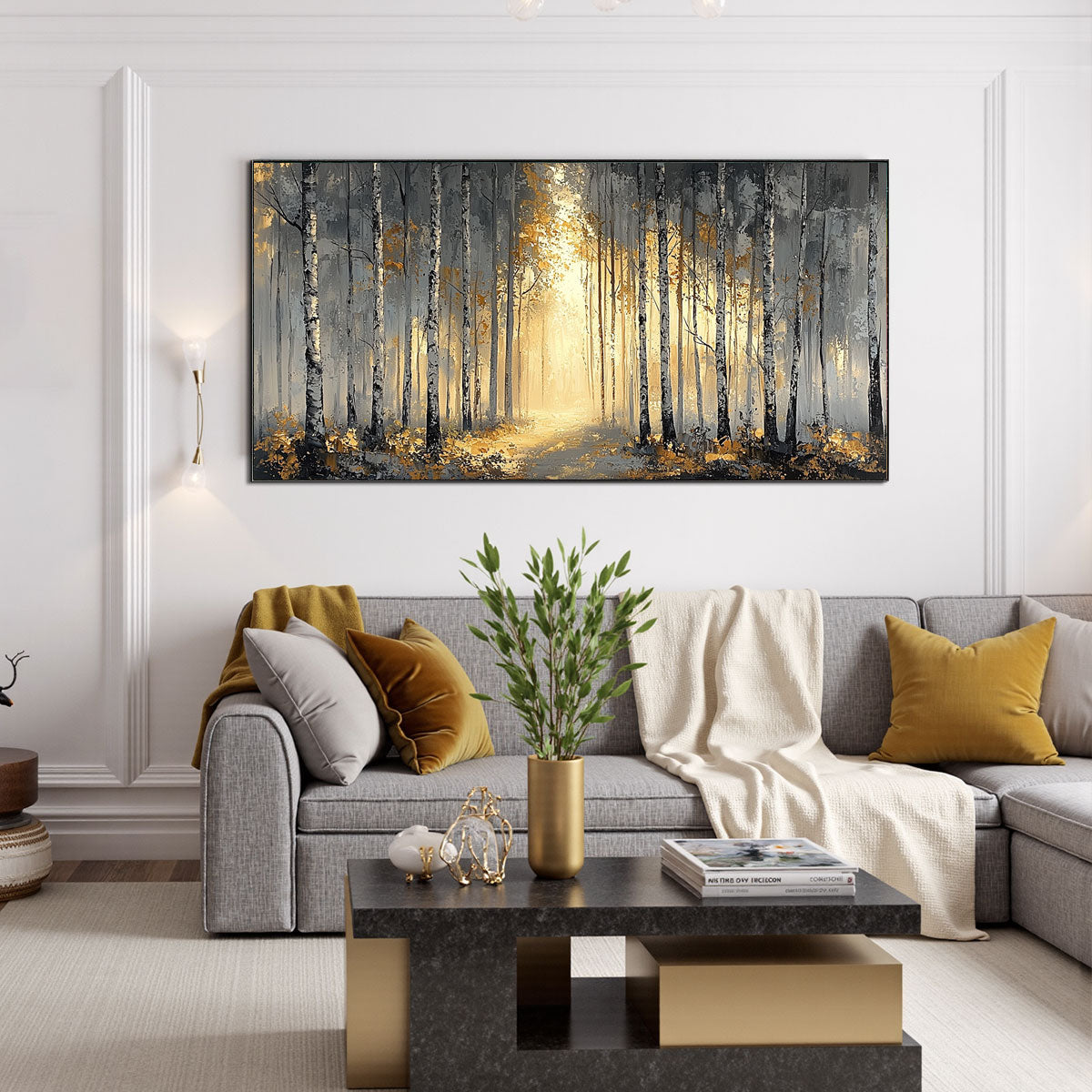 GOLDEN WOODS: Atmospheric Forest Landscape Oil Painting