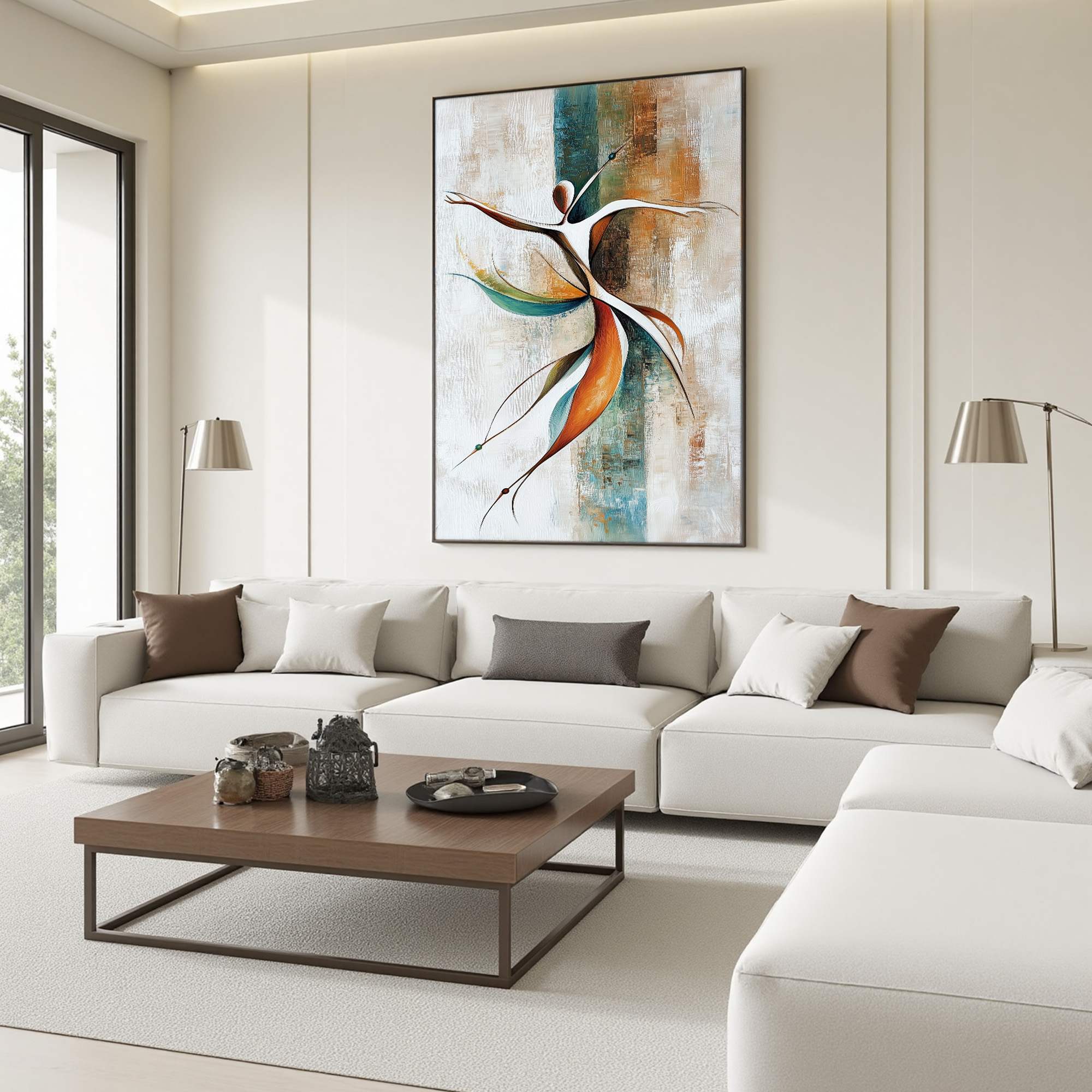 GRACE IN MOTION: Expressive Abstract Figure Oil Painting