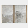 GREY ABSTRACT TEXTURED DIPTYCH: Textured Abstract Painting Set of 2, Vertical Wall Art