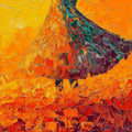 GOLDEN HOUR GRACE: Textured Impasto Figurative Oil Painting of Woman in Field