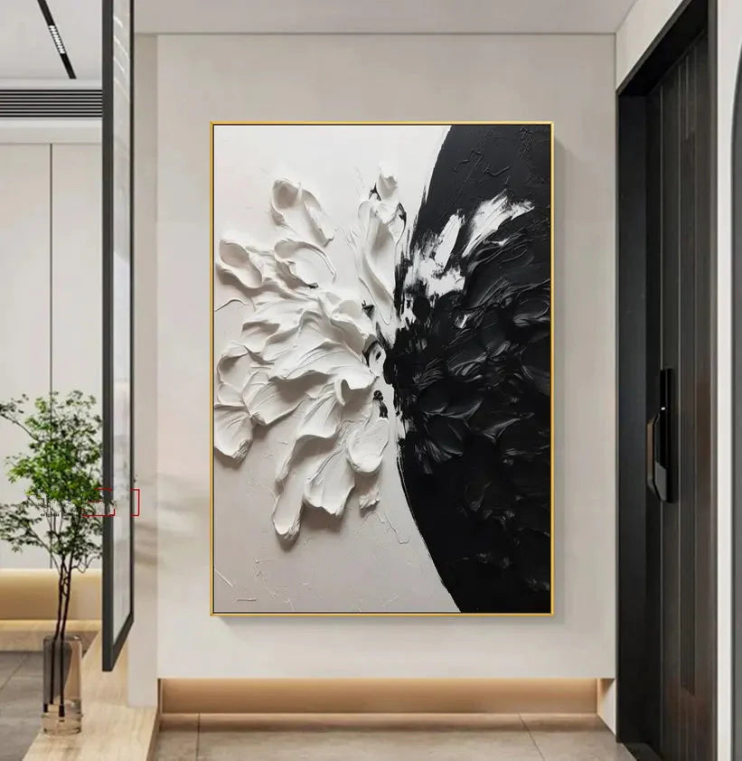 Black & White Texture Oil Painting