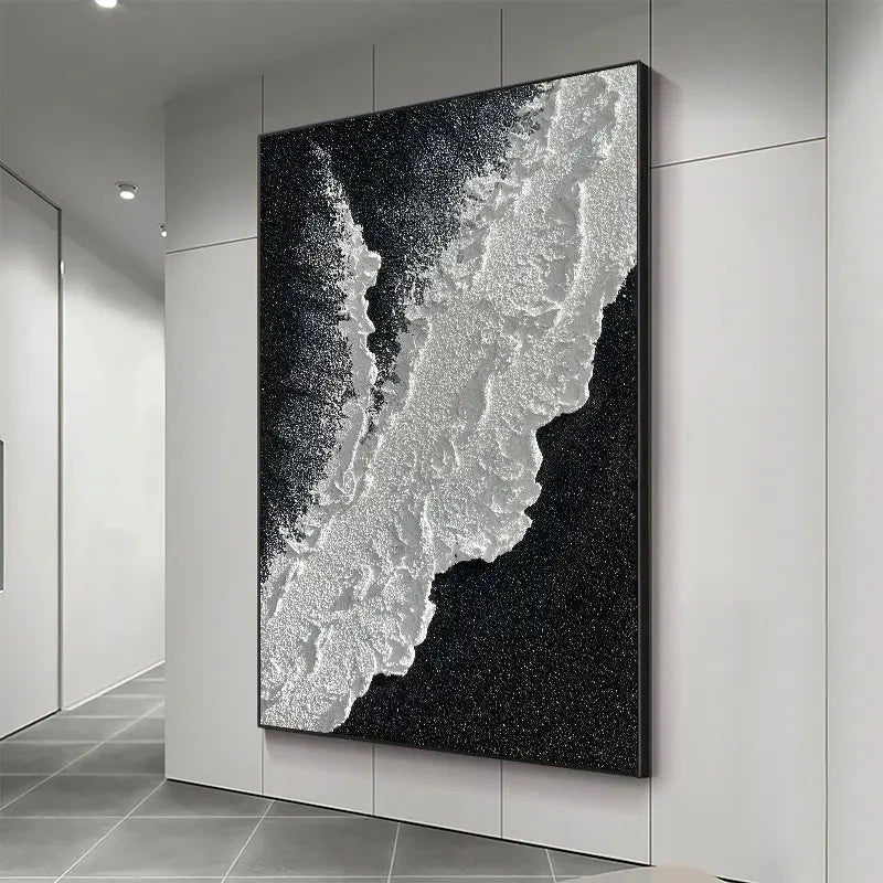 Black Sand Textured Oil Painting