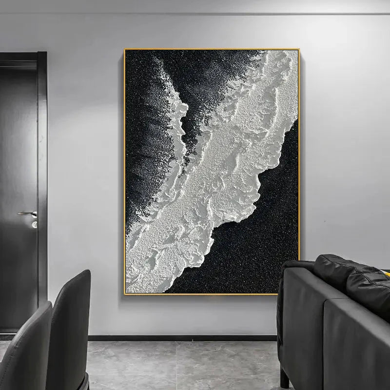 Black Sand Textured Oil Painting