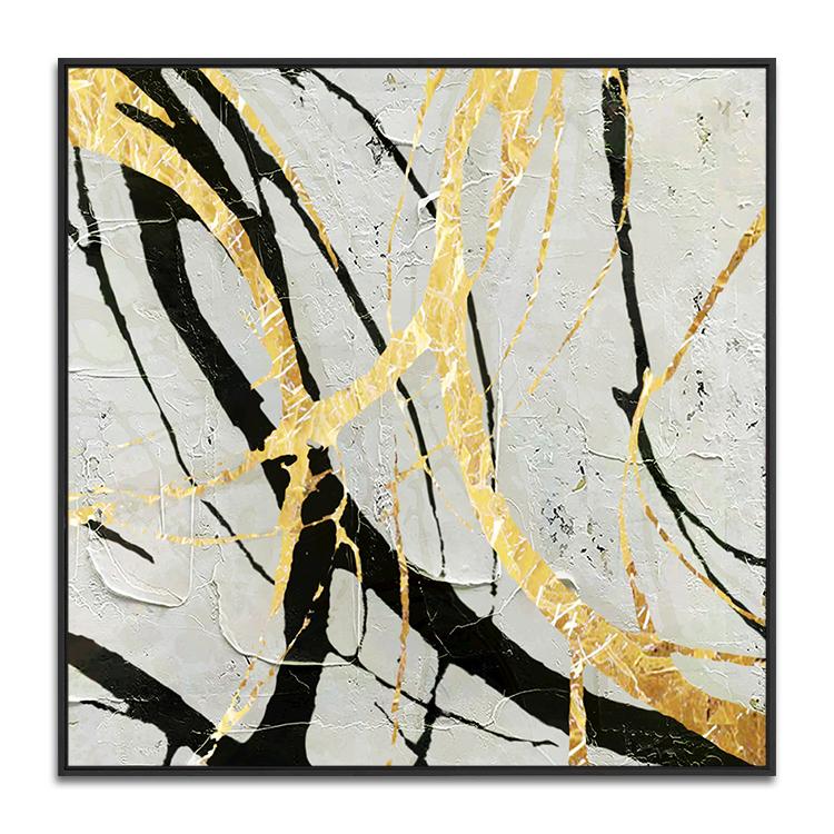 Black/Gold Abstract Wall Art