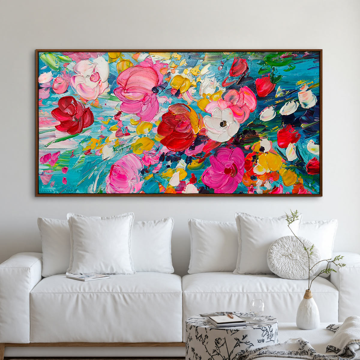 Ready to Ship | RED GARDEN | 20''x40'' | 50x100cm | Wood Frame
