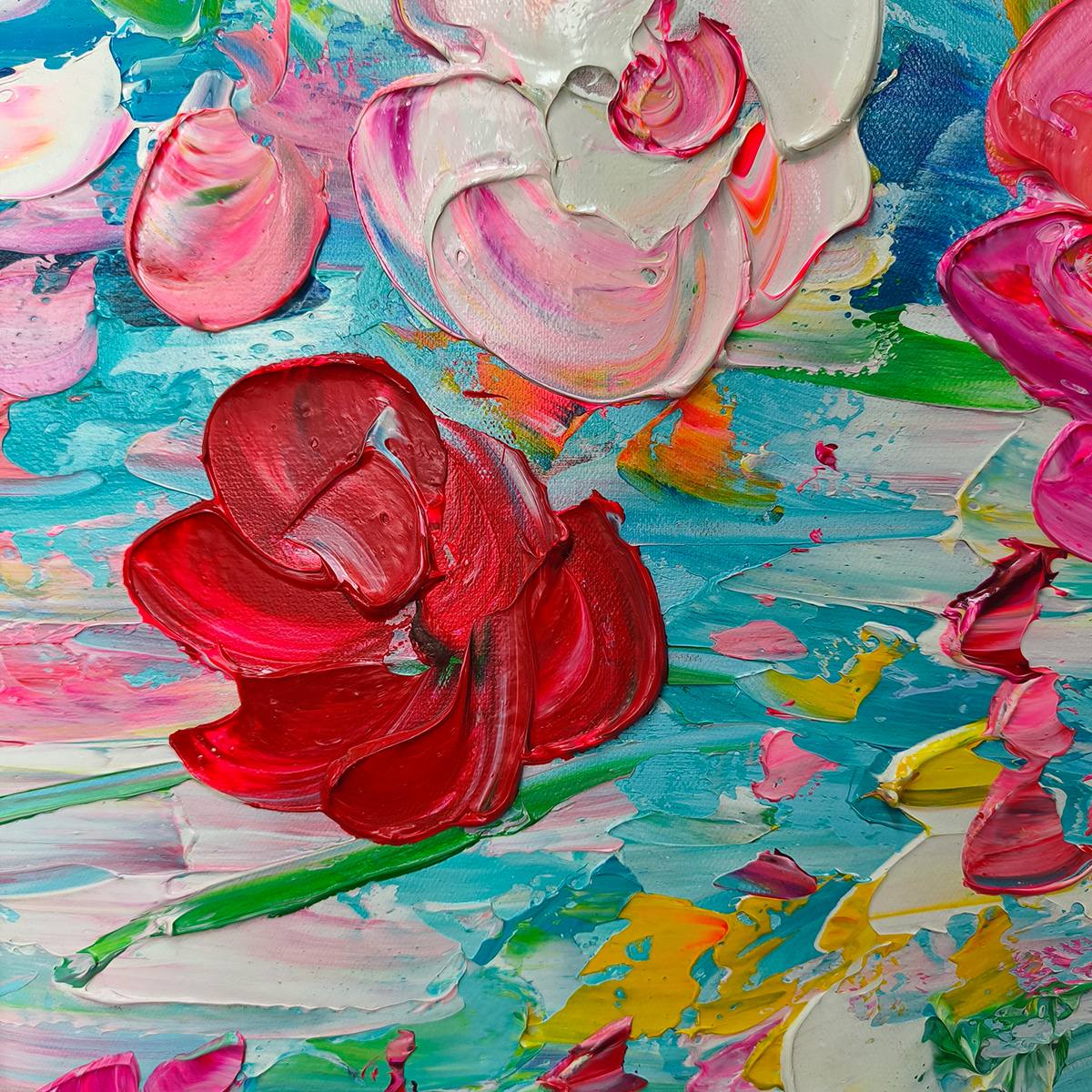 Ready to Ship | RED GARDEN | 20''x40'' | 50x100cm | Wood Frame