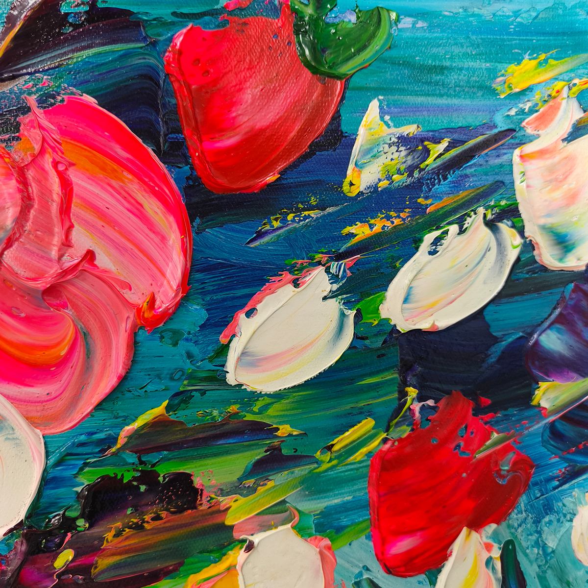 Ready to Ship | RED GARDEN | 20''x40'' | 50x100cm | Wood Frame
