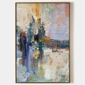 HAZY SKIES: Colorful Abstract Painting, Textured Wall Art, Vertical Canvas, Modern Art