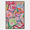 HEXAGONAL HARMONY Textured Abstract Impasto Oil Painting