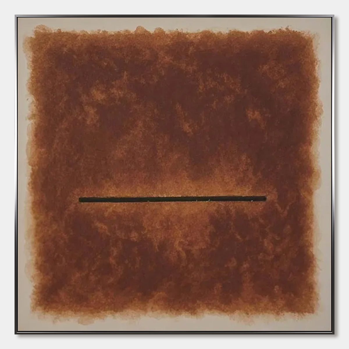 HORIZON: Textured Minimalist Abstract Brown Oil Painting