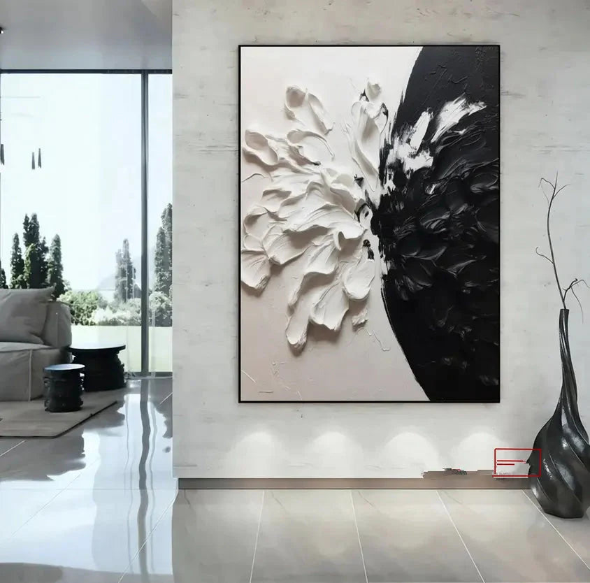 Black & White Texture Oil Painting