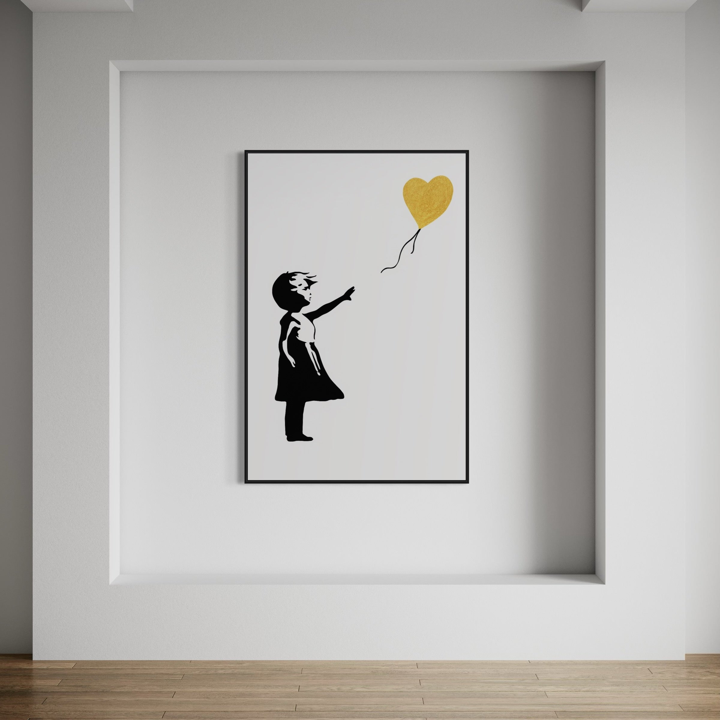Banksy Girl with Gold Balloon
