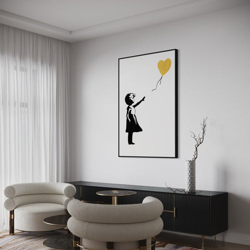 Banksy Girl with Gold Balloon