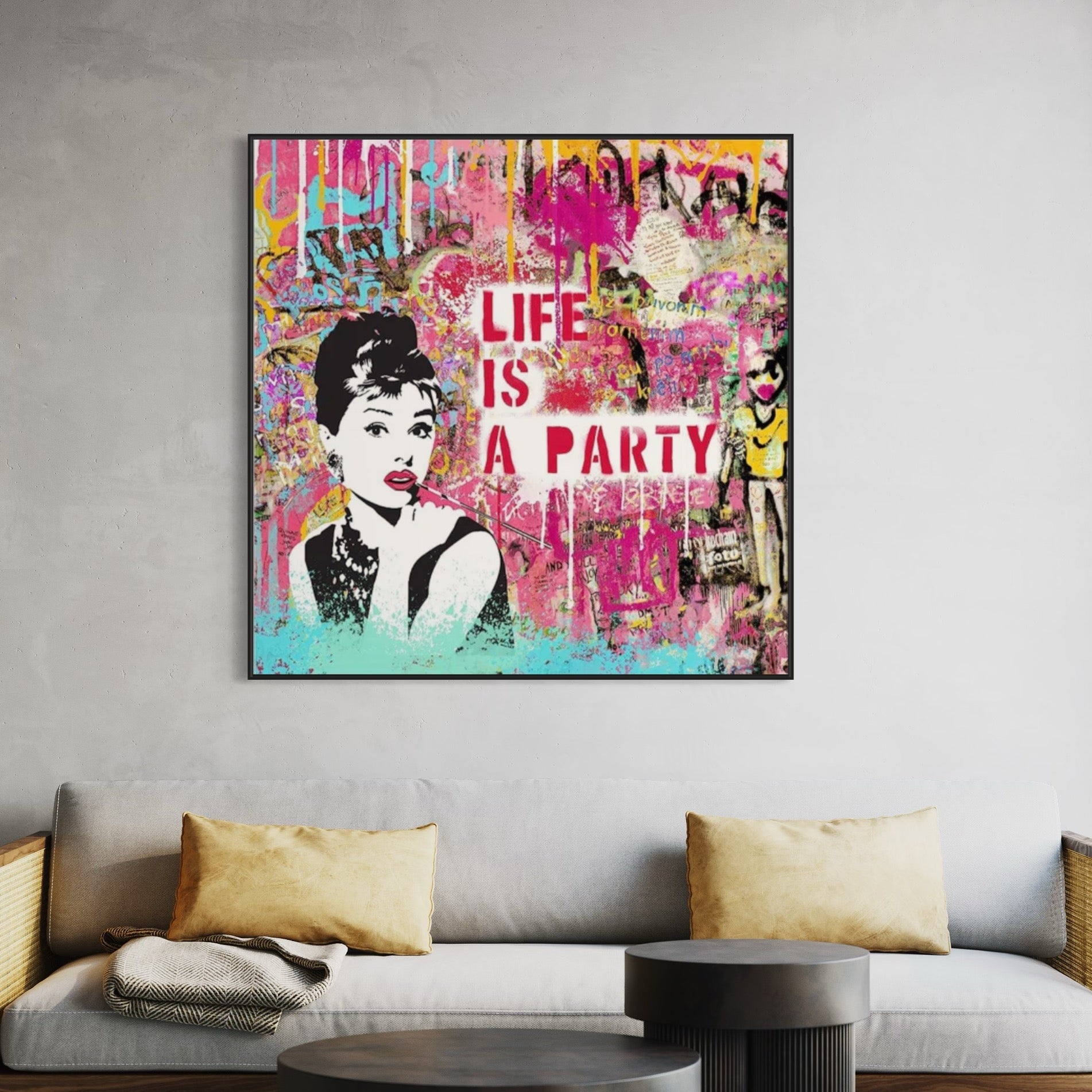"Life is a Party" Graffiti Art