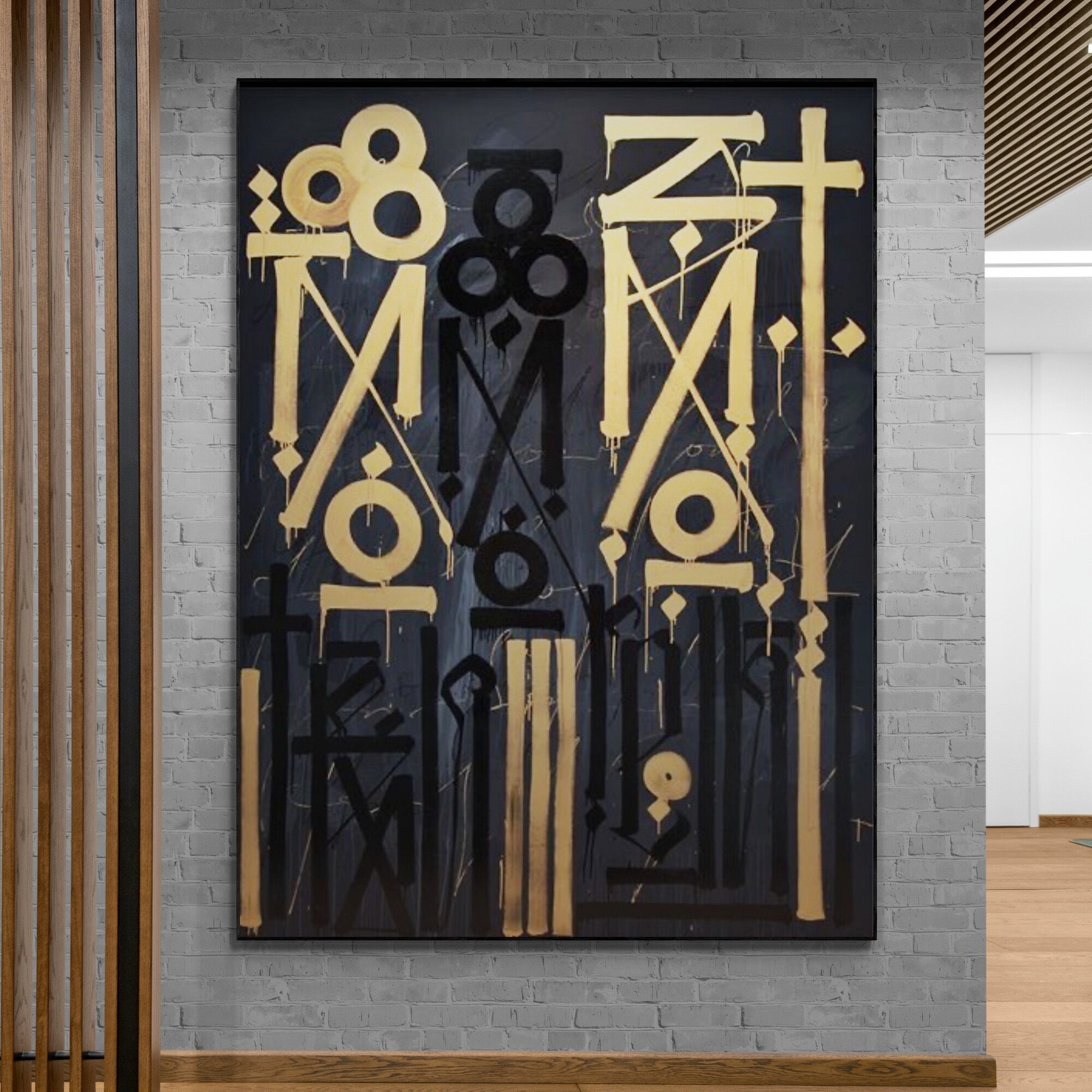 Abstract Calligraffiti - Black & Gold