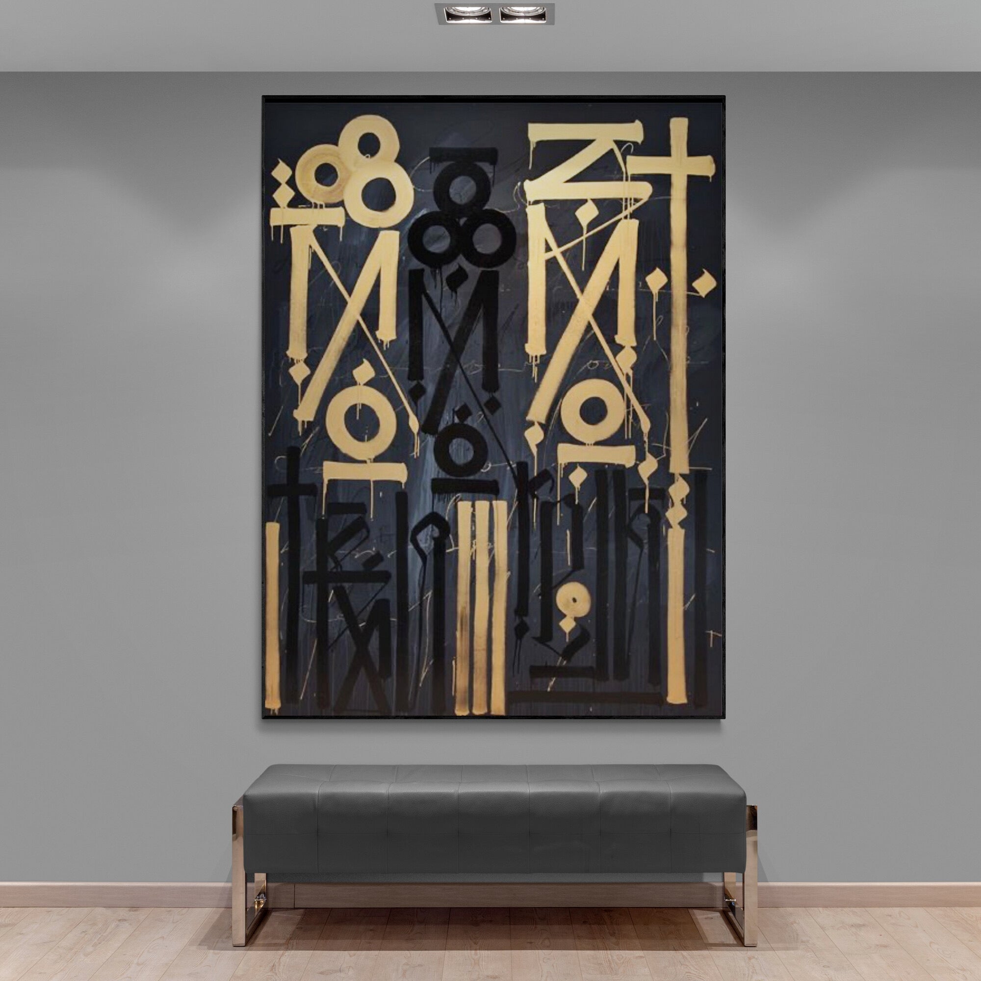 Abstract Calligraffiti - Black & Gold
