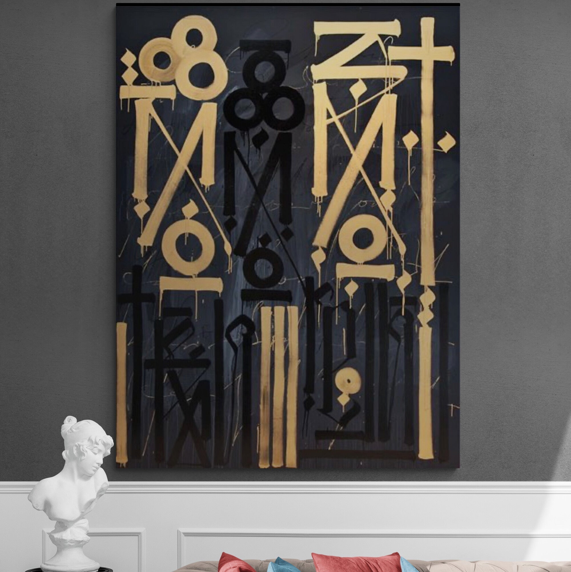 Abstract Calligraffiti - Black & Gold
