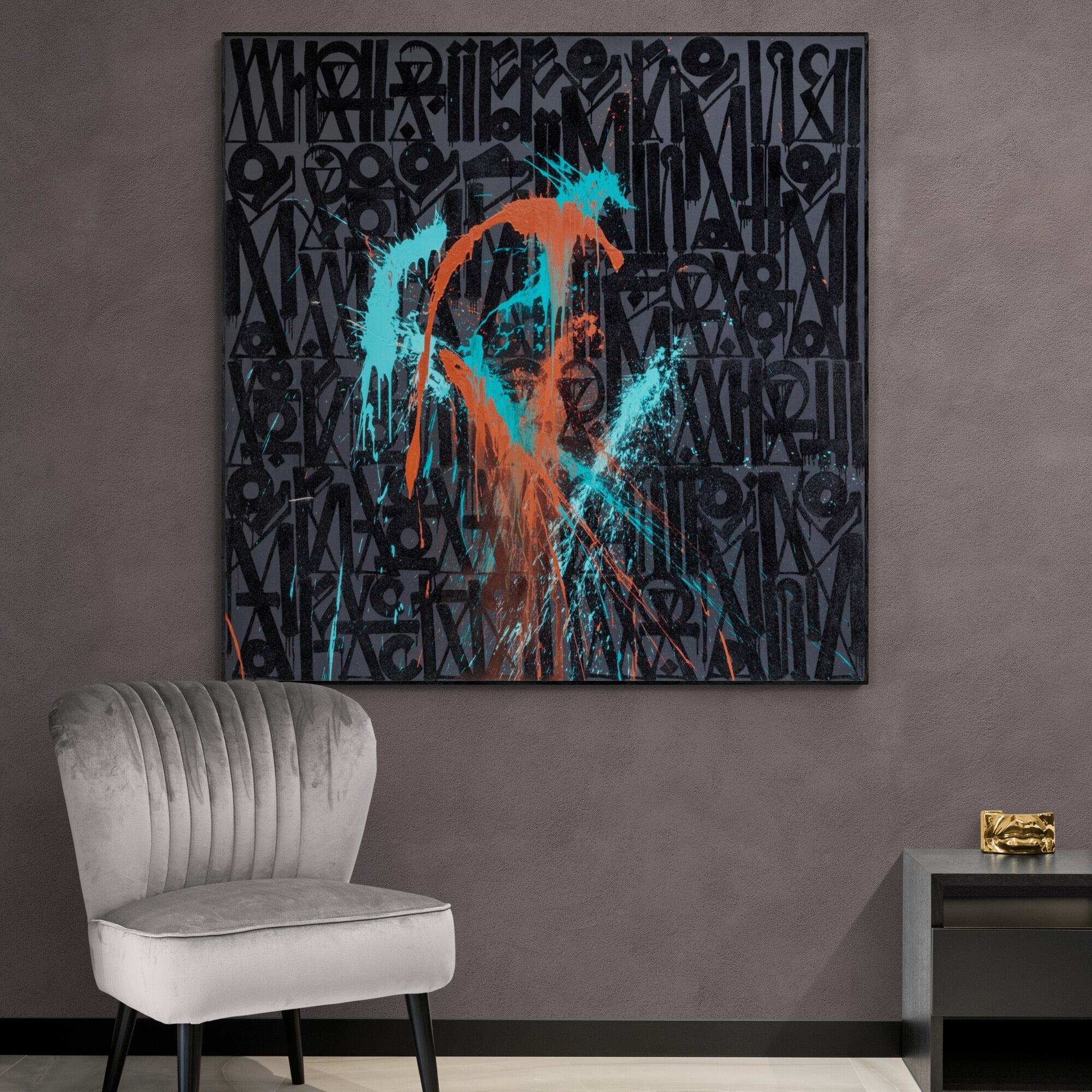 Calligraffiti with Paint Splashes