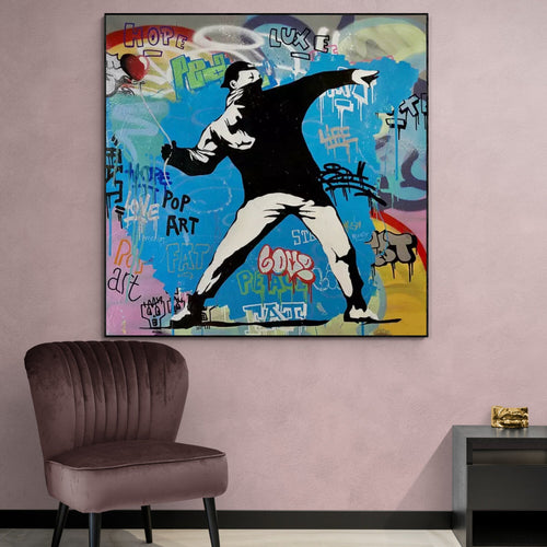 Banksy Man Thrower