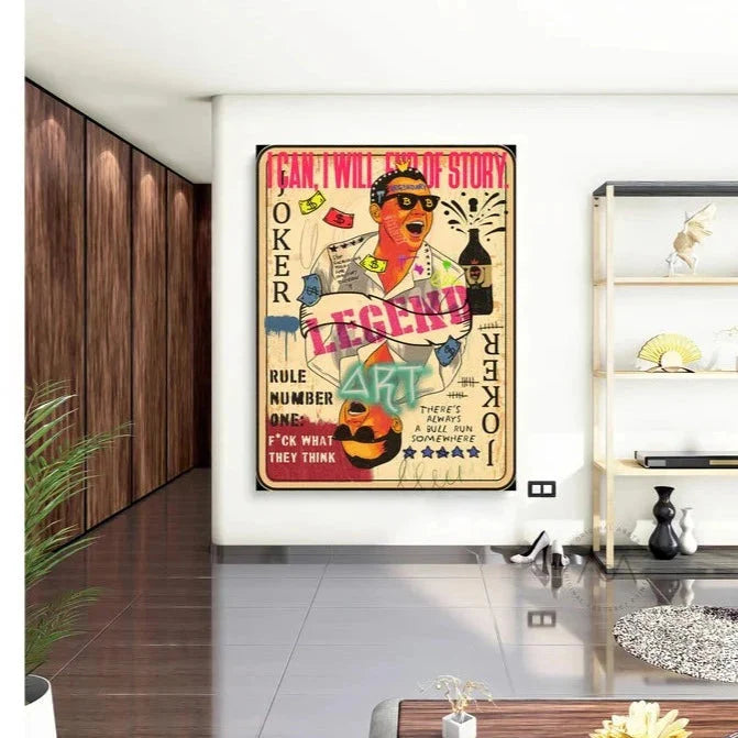 Legend Card Graffiti Canvas Wall Art