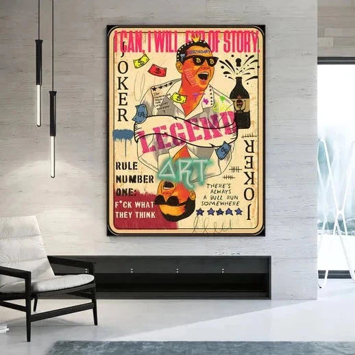 Legend Card Graffiti Canvas Wall Art