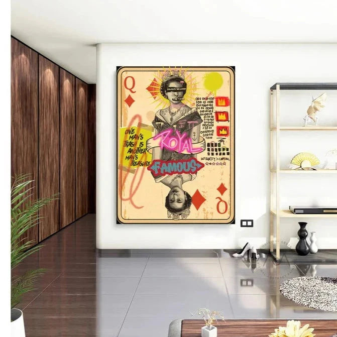 Queen - Royal Card Graffiti Wall Art
